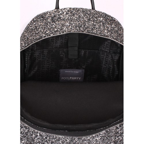  Women's backpack shiny POOLPARTY Xs silver - photo 3