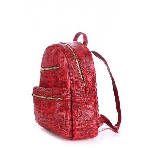  Women's leather backpack POOLPARTY Mini red - photo 1