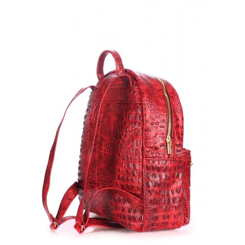  Women's leather backpack POOLPARTY Mini red - photo 2