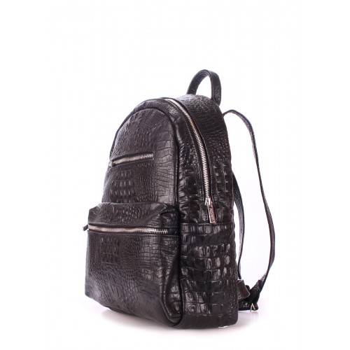  Backpack women's leather POOLPARTY Mini black - photo 1