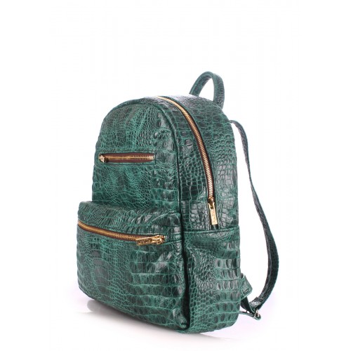  Women's leather backpack POOLPARTY Mini green - photo 1