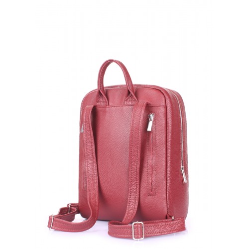  Women's leather backpack POOLPARTY Cult burgundy - photo 2
