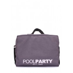 Коттоновая сумка POOLPARTY с ремнем на плечо серый
