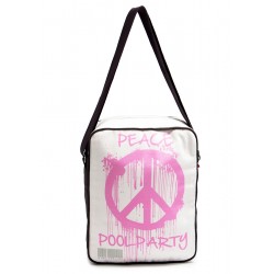 Мужская сумка POOLPARTY Peace с ремнем на плечо белый