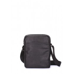 Men's leather shoulder bag POOLPARTY black