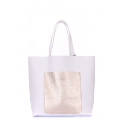 Leather bag POOLPARTY Mania white
