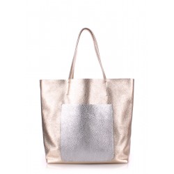 Leather bag POOLPARTY Mania golden