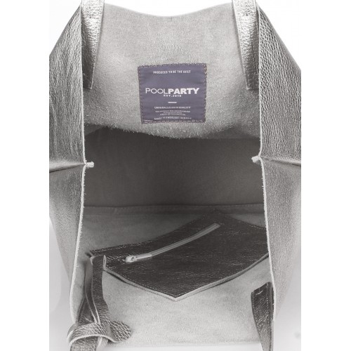  Leather bag POOLPARTY Mania silver - photo 3