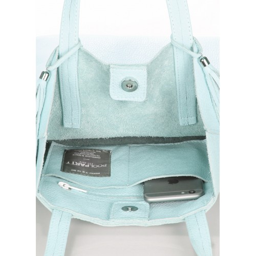  Blue leather bag POOLPARTY Angel blue - photo 3
