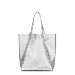 Leather POOLPARTY Edge bag silver