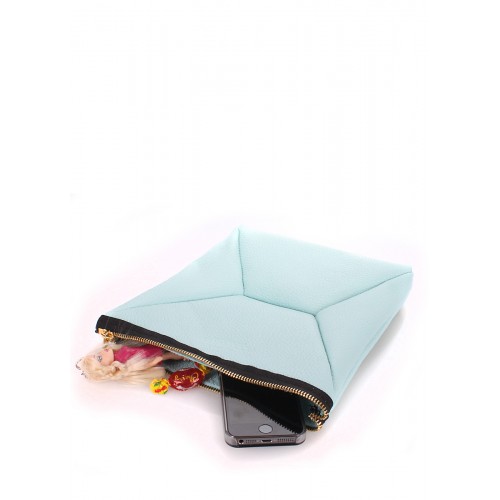  Leather cosmetic bag-clutch POOLPARTY THE X blue - photo 3