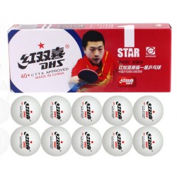 Мячи  DHS ( 1* 40+ ITTF пачка 10 шт. белые)