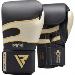 Рукавички боксерські RDX Leather Black White 16 ун.