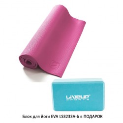 АКЦИЯ Коврик+Блок  LiveUp  (PVC YOGA MAT+EVA BRICK