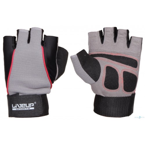  Перчатки для тренировки LiveUp TRAINING GLOVES Black/grey/red L/XL - фото 1