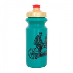 Фляга 0,6 Green Cycle DUDES on bike з великим соском, red nipple/ golden cap/ green bottle