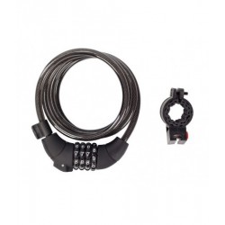 Кодовий замок Green Cycle PYM3789 (PY3127) в силіконовій обоймі 8x150см, зміна коду, світлодіодне підсвічування циферблата, чорний+ кріплення