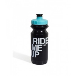 Фляга 600ml Green Cycle Ride Me Up с Big Flow valve, LDPE black nipple/ light blue matt cap/ black bottle