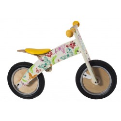 Беговел 12" Kiddimoto Kurve деревянный, бабочки