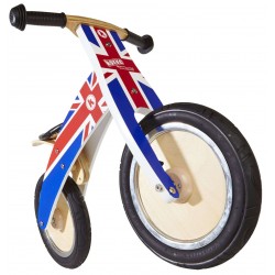 Беговел 12" Kiddimoto Kurve деревянный, британский флаг