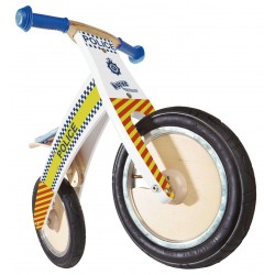 Беговел 12" Kiddimoto Kurve деревянный, полицейская машина