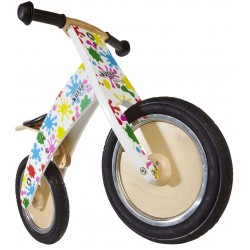 Беговел 12" Kiddimoto Kurve деревянный, цветные кляксы