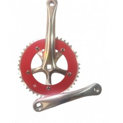 Комплект шатунів PROWHEEL SINGLE Solid-246T-F-1 46T 175mm red/silver
