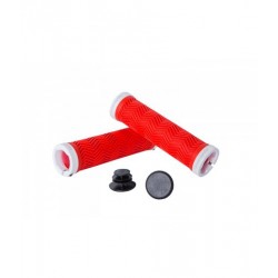 Грипсы Green Cycle GC-G240 130mm вспененная резина, с двумя замками красный/белый