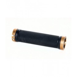 Грипсы TW CSG-C660L 130мм резиновые черные с алюм. золотыми  замками для фиксации