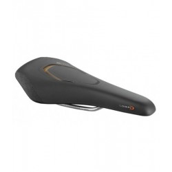 Saddle Selle Royal Look IN ATHLETIC New, 3D Skingel, steel satin rails, Black Astrale upholstery with textile protection, unisex, black