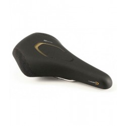 Saddle Selle Royal Look IN MODERATE New, 3D Skingel, steel satin rails, Black Astrale upholstery with textile protection, male, black