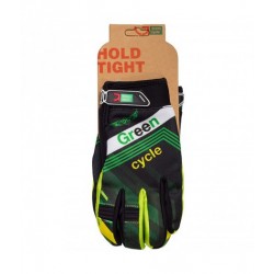 Перчатки Green Cycle NC-2389-2014 MTB с закрытыми пальцами черно-зеленые