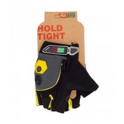 Green Cycle NC-2503-2015 MTB Gel fingerless gloves black-yellow
