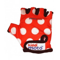 Перчатки детские Kiddimoto красные в белый горошек, на возраст 4-7 лет