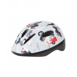 Children's helmet Green Cycle Kitty white