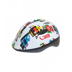 Children's helmet Green Cycle Robots white