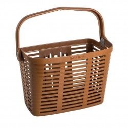 Basket Bellelli Plaza Bianco with handlebar mount, plastic, brown