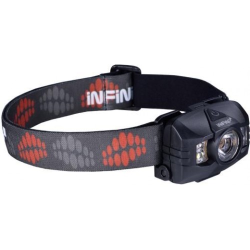  Flashlight INFINI HAWK 100-Black headlamp, diode 3 Watt white, add. diodes: 2x 0.5W white +2 red, black case, 7 modes - photo 1