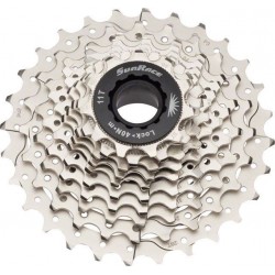 Cassette ind. 10-k 11-28T SUN RACE RS1 steel spider, Metallic Silver