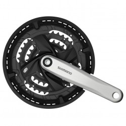 Шатун SHIMANO FC-M371-L 48х36х26T, під 9ск. 175мм, пластиковий захист silver