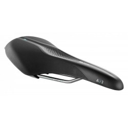 Сідло Selle Royal SCIENTIA A3 Athletic, 3D skingel, оббивка Black Gummy/Black mokka, 289х159мм, 415г, рейли сталь + Curva suspension, unisex, чорне