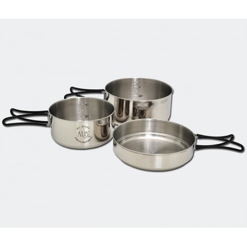  Туристическая посуда ALB (655) "MAKALU" Three piece camping cookware 2017 - фото 5